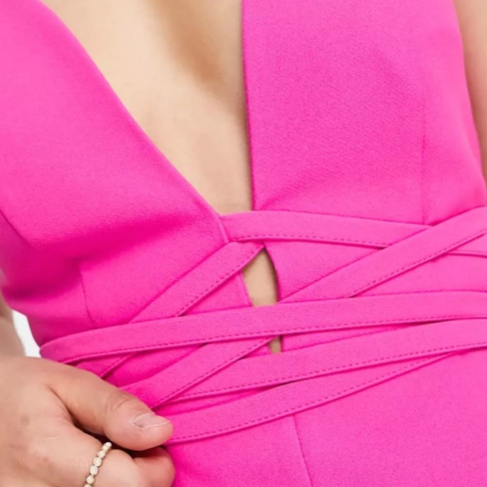 ASOS Hot Pink Structured Slip Mini Dress Strappy Fuchsia New Size 8
